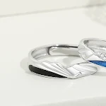 Anel de casal anfíbio de moda em prata esterlina. Perfeito para casais estilosos. Design moderno e resistente para uso diário. — foto 3