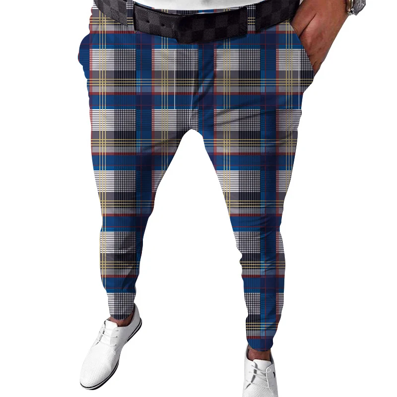 Title 14, Mens Plaid Printed Casual Pants Comfortable an...