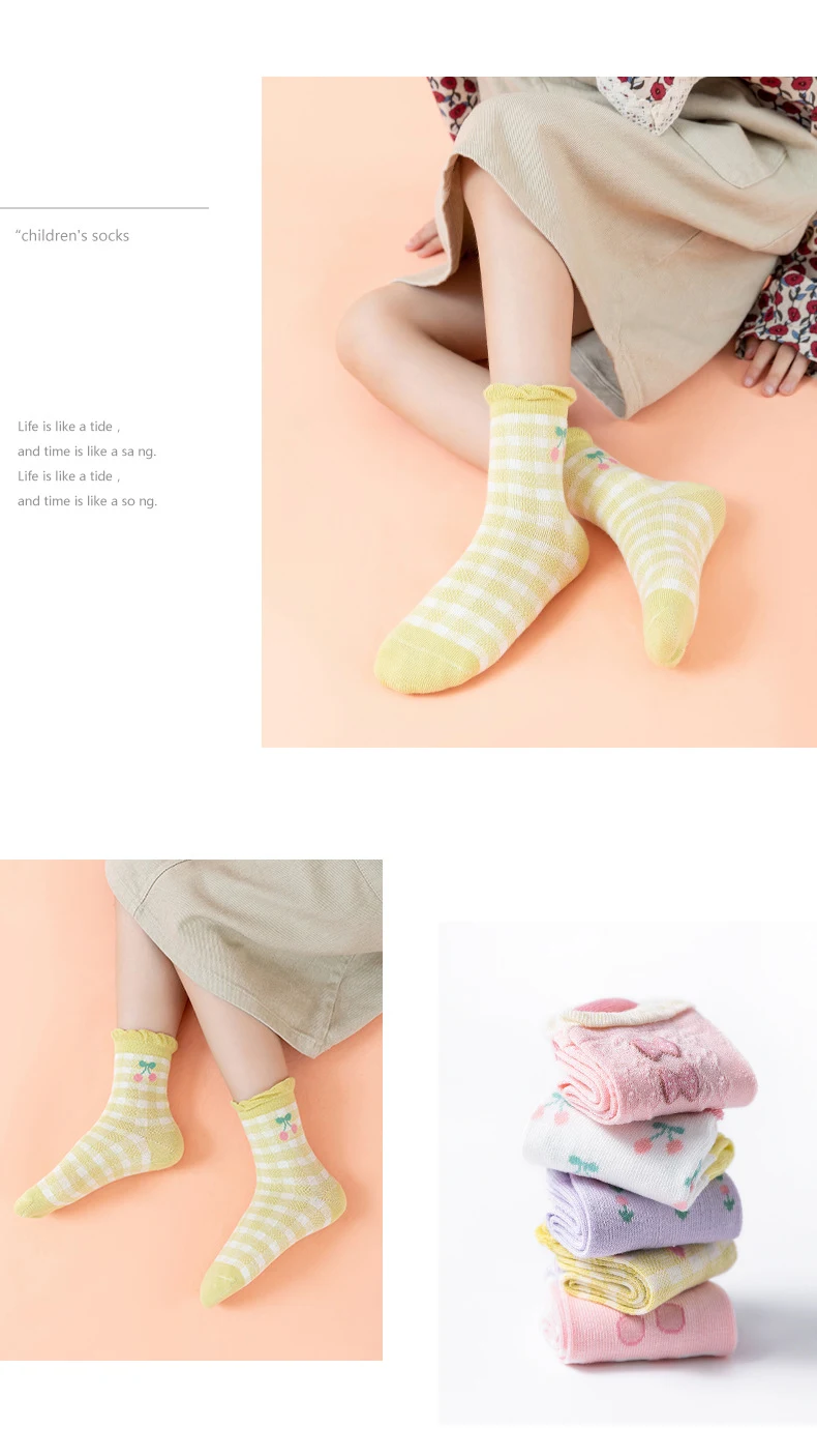 Title 4, Childrens Socks French Plaid Strawberry Cute C...