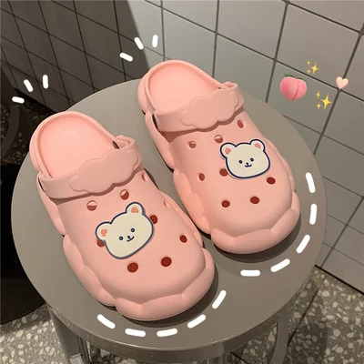 Title 3, Womens Hole Shoes, Cute Cartoon Baotou, Soft T...