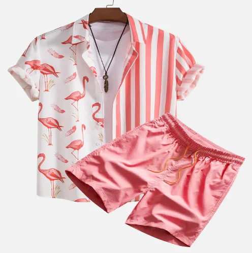 Title 2, Short Sleeve Shirt Beach Pants Suit. Enjoy comf...
