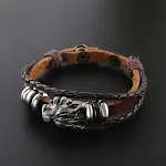 Pulseira de lobo de couro vintage — foto 3