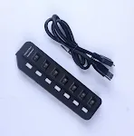 Black 7 USB ports
