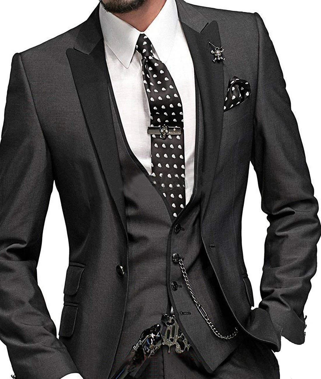 Terno masculino três peças, noivo, padrinho, traje de casamento para homens, ideal para celebrações e momentos especiais. — foto 85