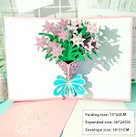 Biglietto di auguri piccolo con intaglio di carta a bouquet di rose, benedizione di compleanno, un regalo speciale. — foto 11