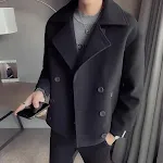 Men's Trench Coat Jacket Autumn And Winter Short Woolen Cloth Stylish Warm Outerwear Perfect For Cold Weather Comfort — photo 3