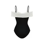 Maiô retrô francês vintage com laço. Desfrute do estilo clássico e elegante na praia ou piscina. Perfeito para um visual charmoso e confortável. — foto 2