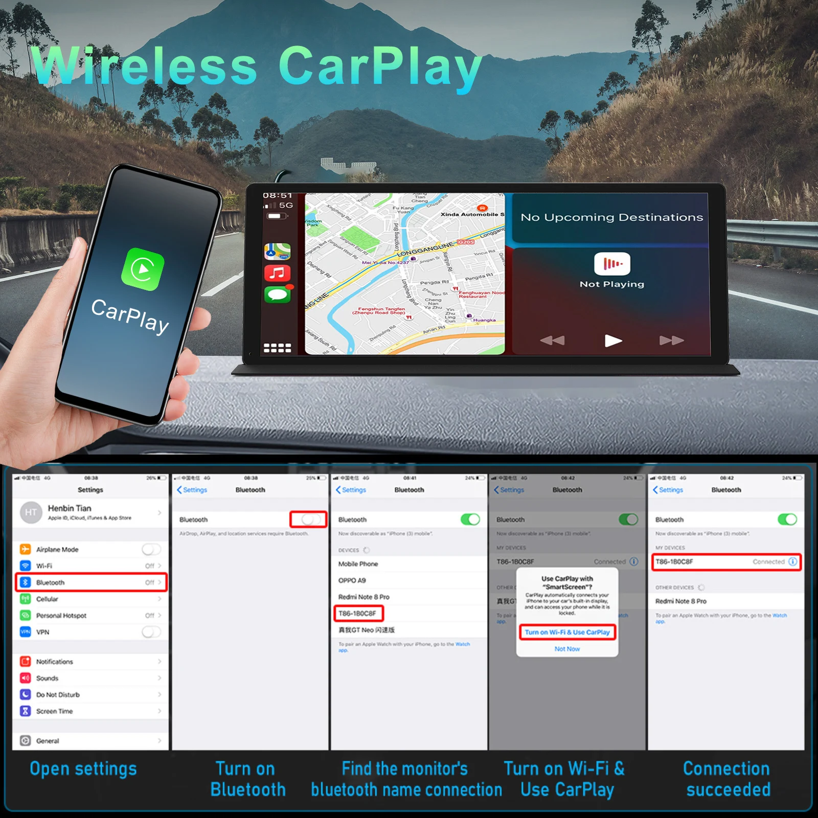Title 3, 11.3 Inch Large Screen Center Console Dashcam f...