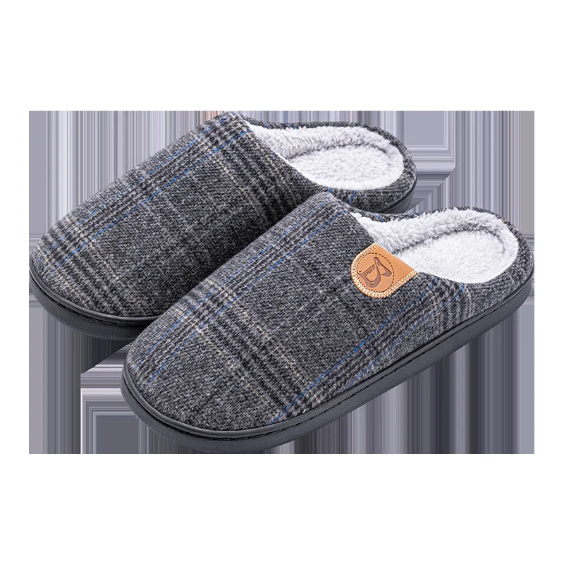 Chinelos de algodão masculinos de inverno para casa. Conforto e aquecimento para seus pés em casa. Ideal para relaxar nos dias frios. — foto 1