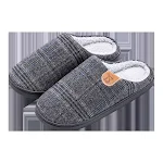 Chinelos de algodão masculinos de inverno para casa. Conforto e aquecimento para seus pés em casa. Ideal para relaxar nos dias frios. — foto 1