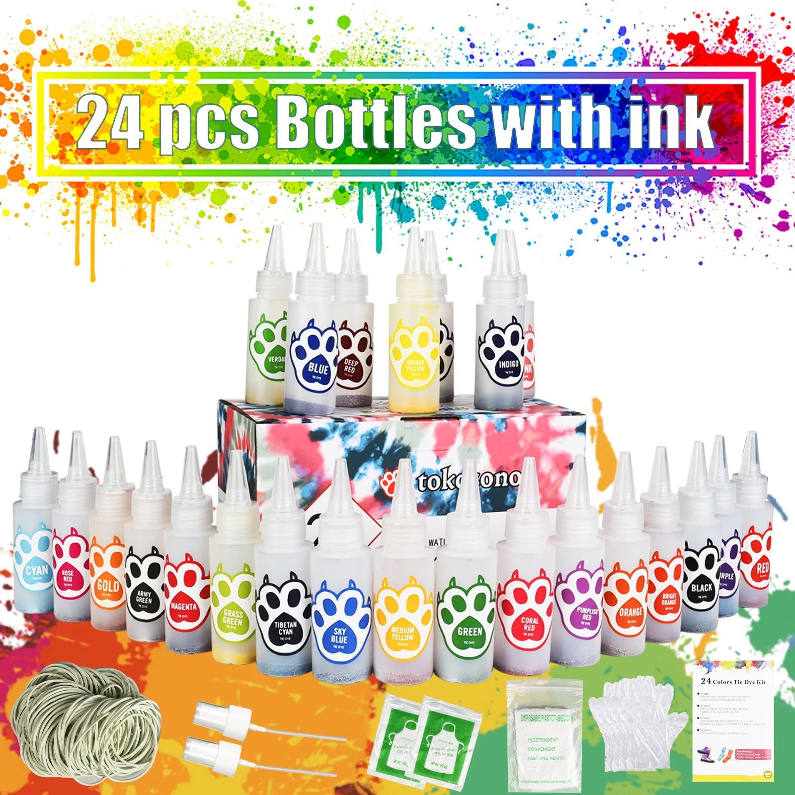 Title 4, 24-Color Tie-dye Creative DIY Childrens Handma...