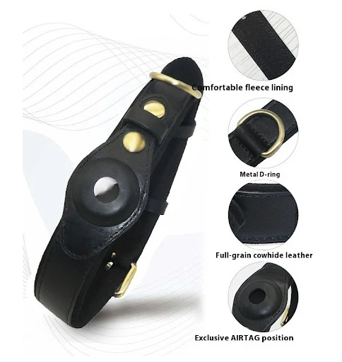 Title 4, New Genuine Leather Pet Collar, Durable and Com...
