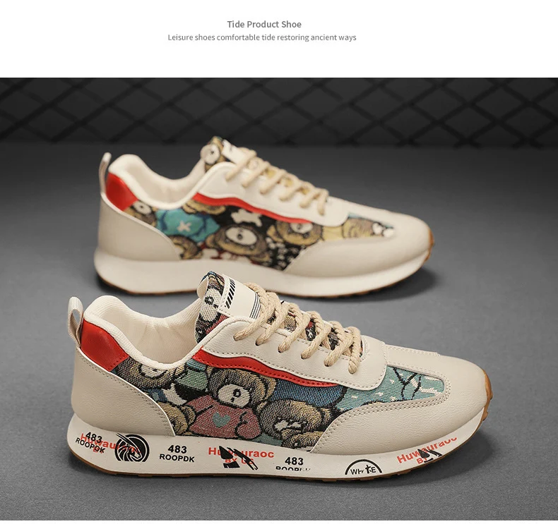 Title 7, Atmungsaktive Herren-Sommersneakers mit Bärenmu...
