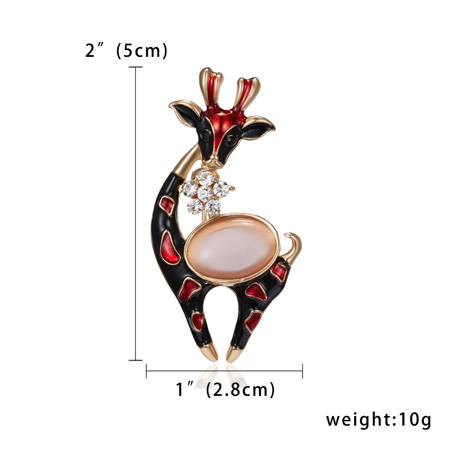 Title 11, Broche de pintura al óleo con diseño de alce na...