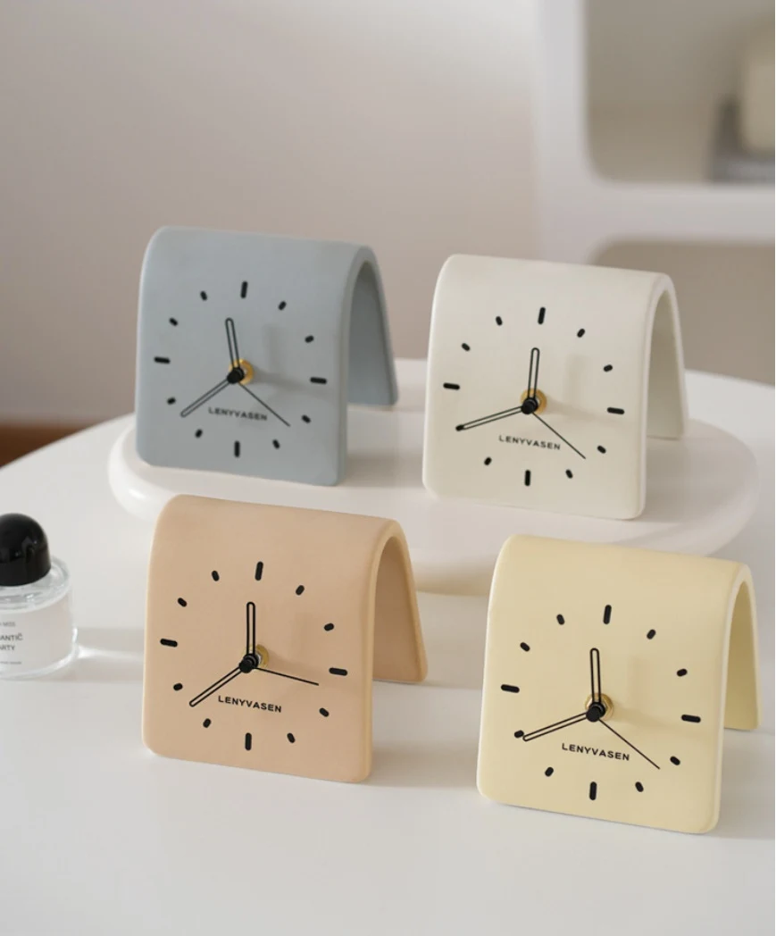 Title 6, Creative Ceramic Table Clock Simple Clock Home ...