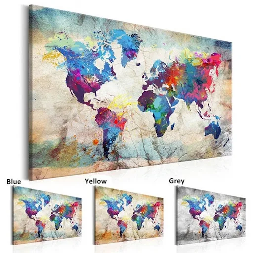 Title 5, Dipinto murale HD Mappa del Mondo per decorazio...
