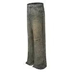 Men's American-style Clay-Dyed Ripped Jeans for a unique, rugged look. Comfortable fit with a distinctive clay dye and s — photo 4