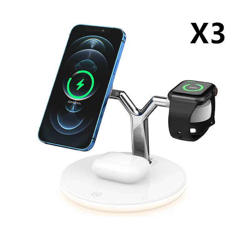 Carregador sem fio magnético 3 em 1 15W de carregamento rápido para Apple, compatível com MagSafe. Carregue iPhone, AirPods e Apple Watch. — foto 9