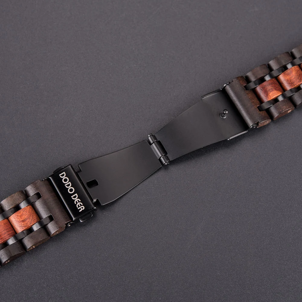 Relógio de quartzo masculino de madeira Design elegante e natural. Precisão e sofisticação em um acessório durável. Perfeito para o homem moderno e estiloso. — foto 4