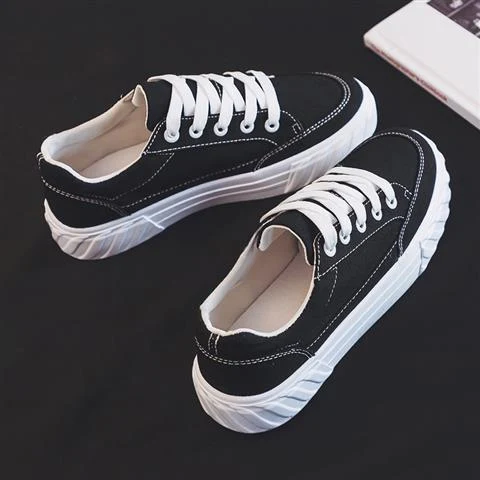 Title 2, White casual flat shoes for women, ins style. C...