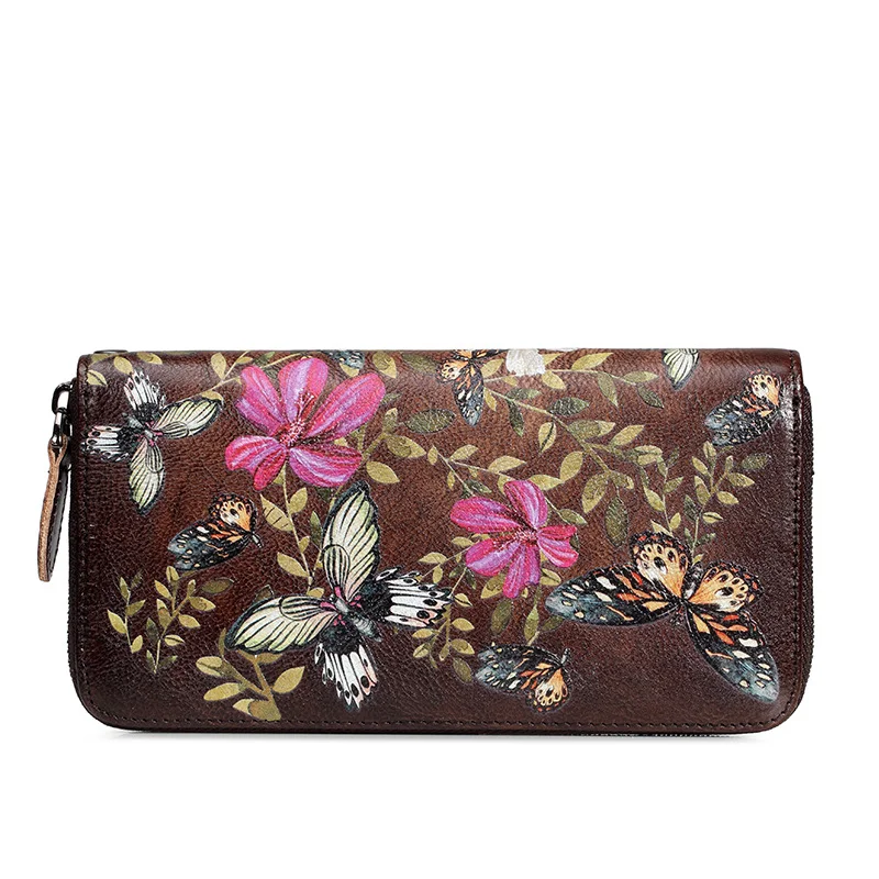 Title 4, Tree Paste Leather Zipper Bag Retro First Layer...