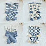 Cute Japanese Cartoon Blue Striped Stockings for a Kawaii Look. These adorable stockings add a touch of fun to any outfi — photo 5
