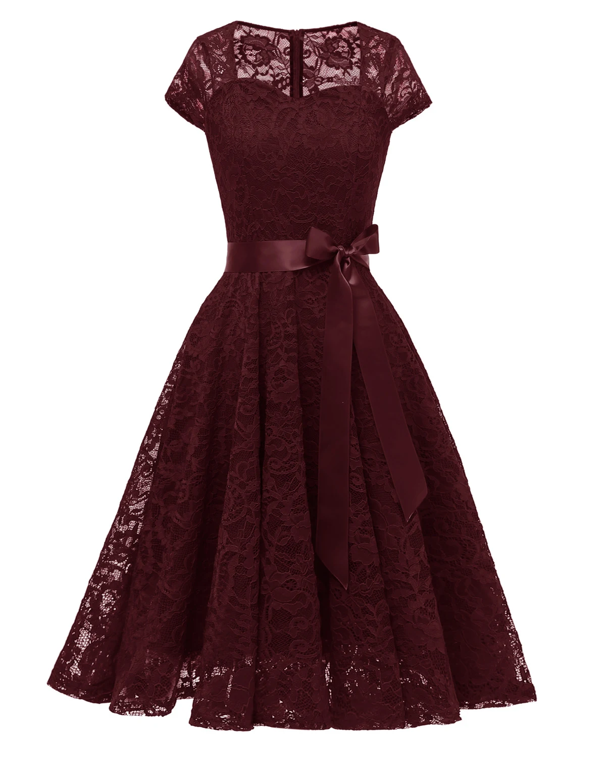 Title 5, Large Swing Skirt Four Square Collar Belt Lace ...