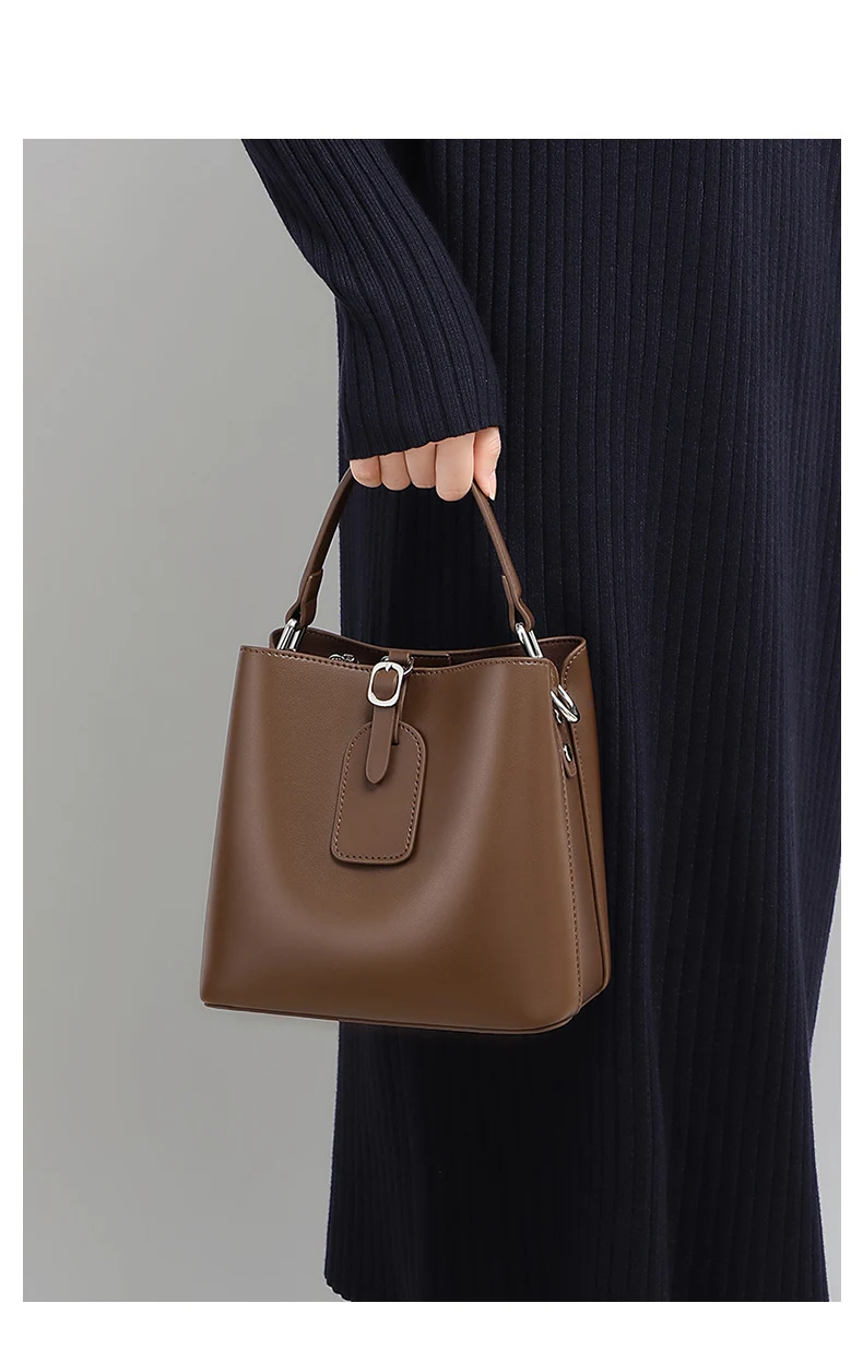 Title 3, Womens Bucket Crossbody Bag, High-grade Genuin...