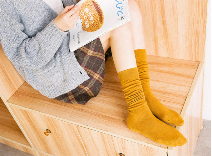 Title 2, Japanese-style long pile knee socks offering ex...