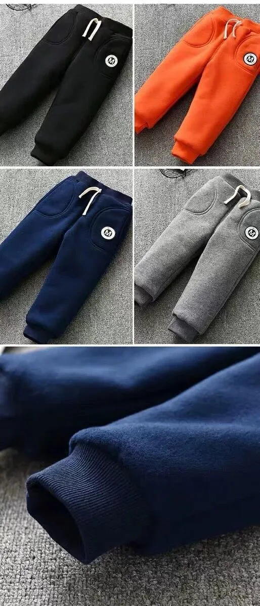 Calças de algodão para bebê com punhos, fleece acolchoado, 0-6 anos. Conforto e proteção para seu pequeno. — foto 16