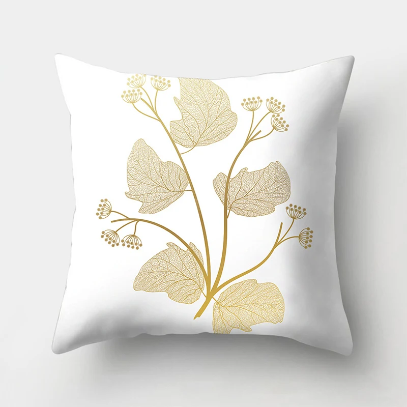 Fronha com lantejoulas de folha e flor dourada para cabeceira de cama, flanela macia, encosto ideal e toque elegante. — foto 25