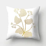 Fronha com lantejoulas de folha e flor dourada para cabeceira de cama, flanela macia, encosto ideal e toque elegante. — foto 25