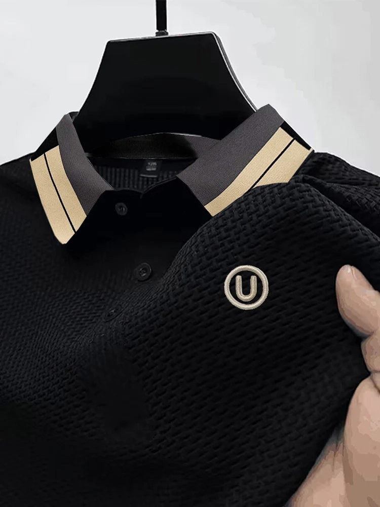 Title 7, Premium Mesh Ice Silk Short Sleeve Solid Color ...
