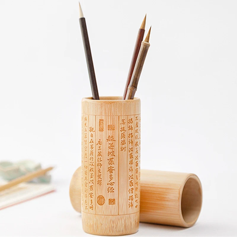 Title 2, Bamboo pen holder stationery storage jar. Keep ...