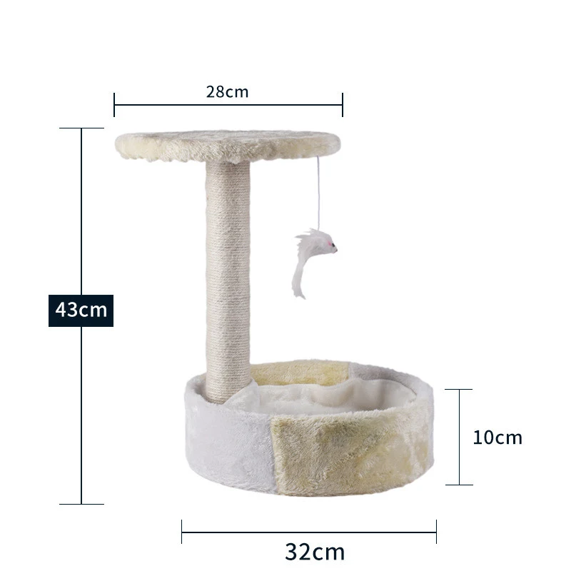 Title 10, Cat climbing frame with integrated litter box a...