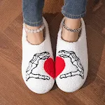 Funny Halloween Love Skull-hand Slippers for Home. Non-slip soft bottom cotton floor bedroom slippers. Winter warm house — photo 4