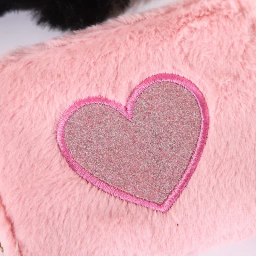Title 1, Plush Coin Purse Love Embroidered Zipper