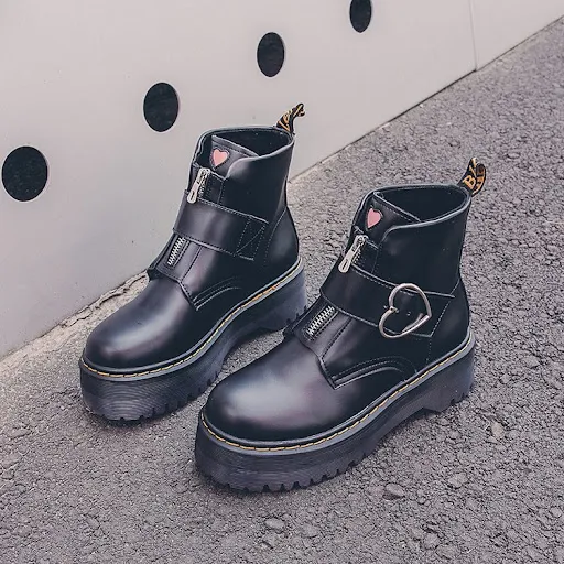 Title 5, Womens short boots British style Martin boots,...