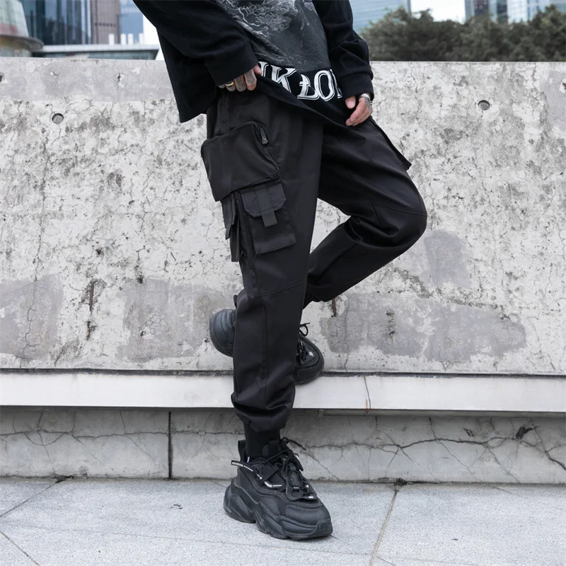 Title 3, Autumn Dark Overalls Mens Loose Multi-pocket A...
