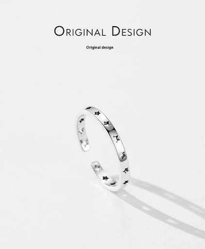 Title 1, Anel S925 Prata Esterlina Design Original Simpl...