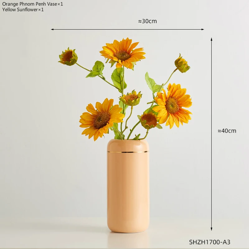 Title 13, Straight Ceramic Vase Modern Minimalist Decorat...