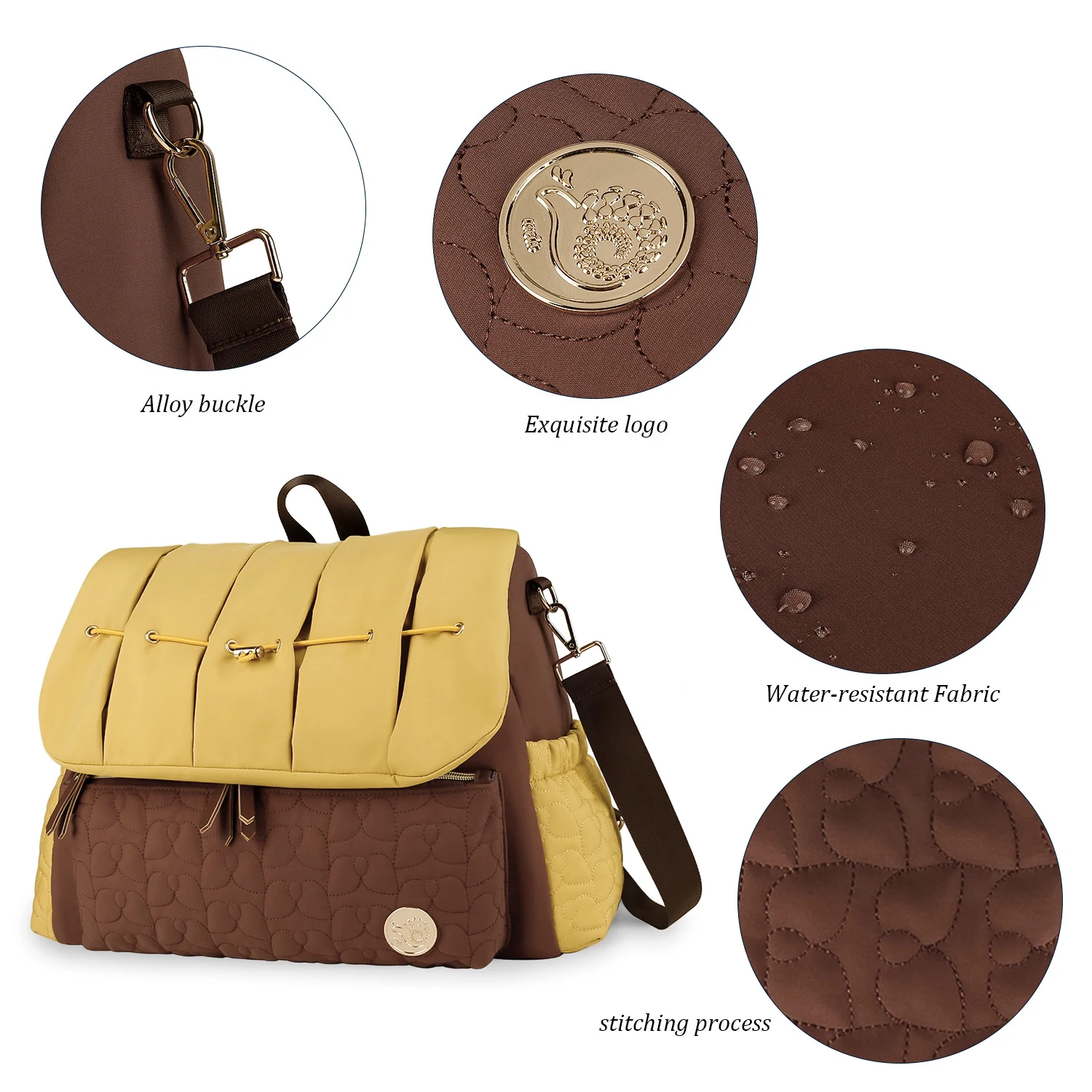 Title 1, Waterproof Quilted Mummy Bag Shoulder and Shoul...