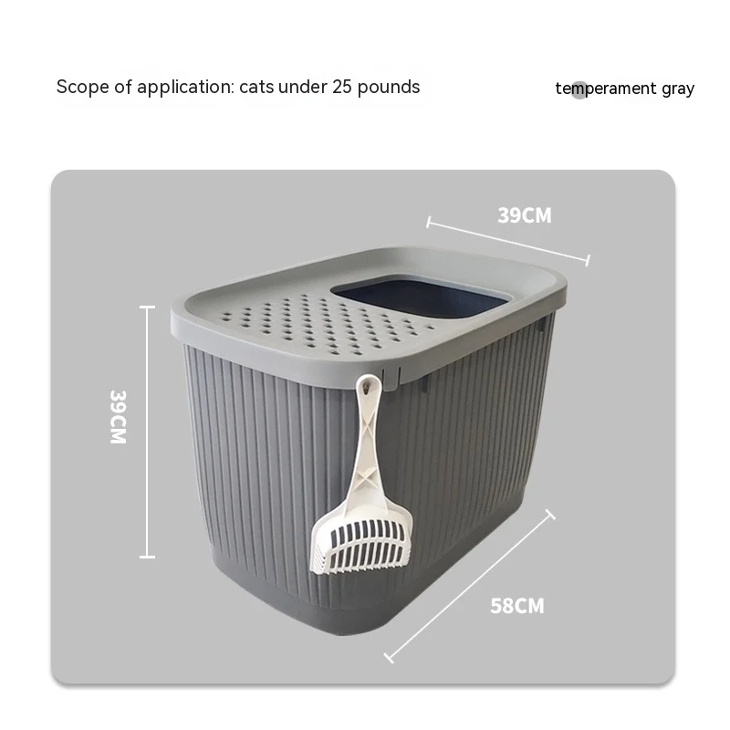 Fully Enclosed Top-Entry Oversized Pet Litter Box offers a clean and private space for your cat, controlling odors effec — photo 8
