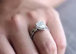 Anéis de gota d'água em forma de pera com zircônia incrustada, design elegante e sofisticado, brilho excepcional, perfeitos para um visual marcante, compre já! — foto 2