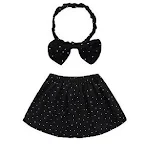 Brielle Top-Hose-Set für Mädchen, schulterfrei, Polka Dots, Jeans mit Löchern, Denim-Stirnband, 3-teiliges Outfit, Kindermode — foto 6