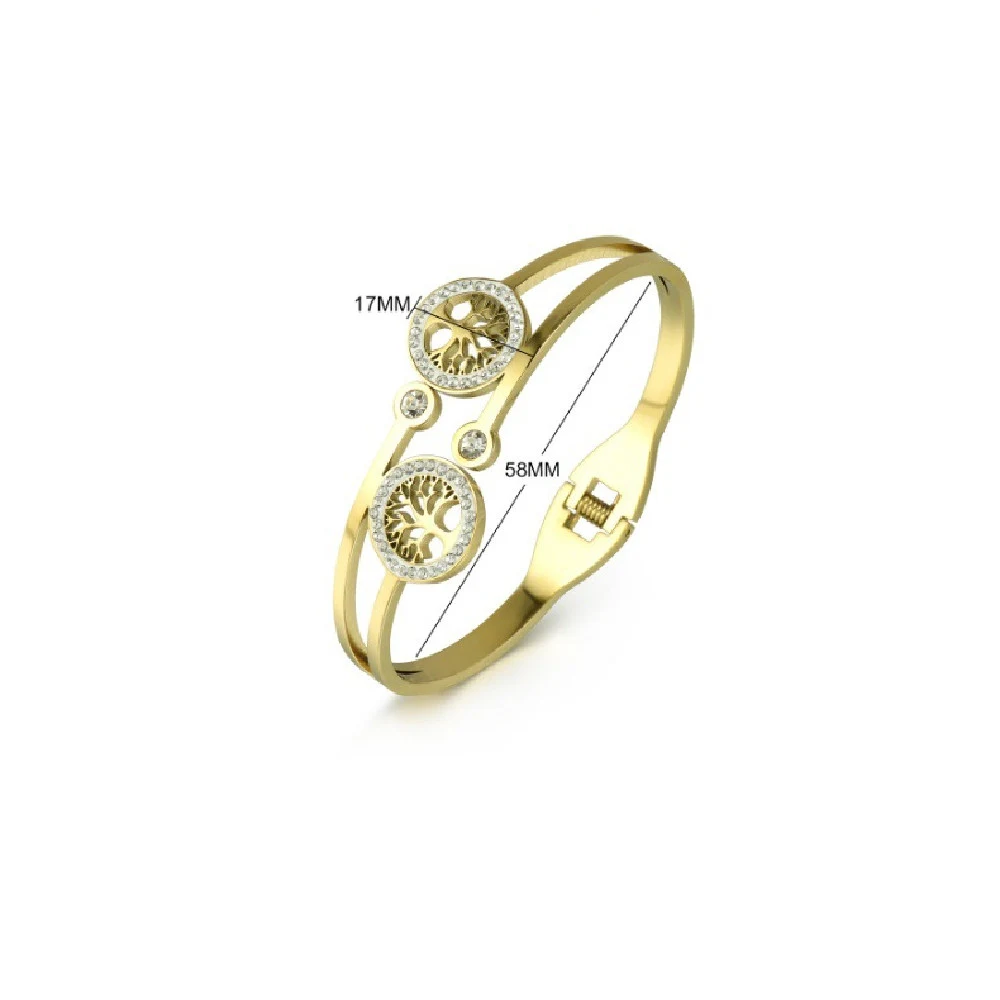 Pulseira feminina de aço inoxidável, acessório de moda elegante, bracelete durável e resistente à água, ideal para uso diário e ocasiões especiais. — foto 2