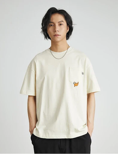 Title 11, Embroidered Crew Neck T-shirt Cotton Double Yar...
