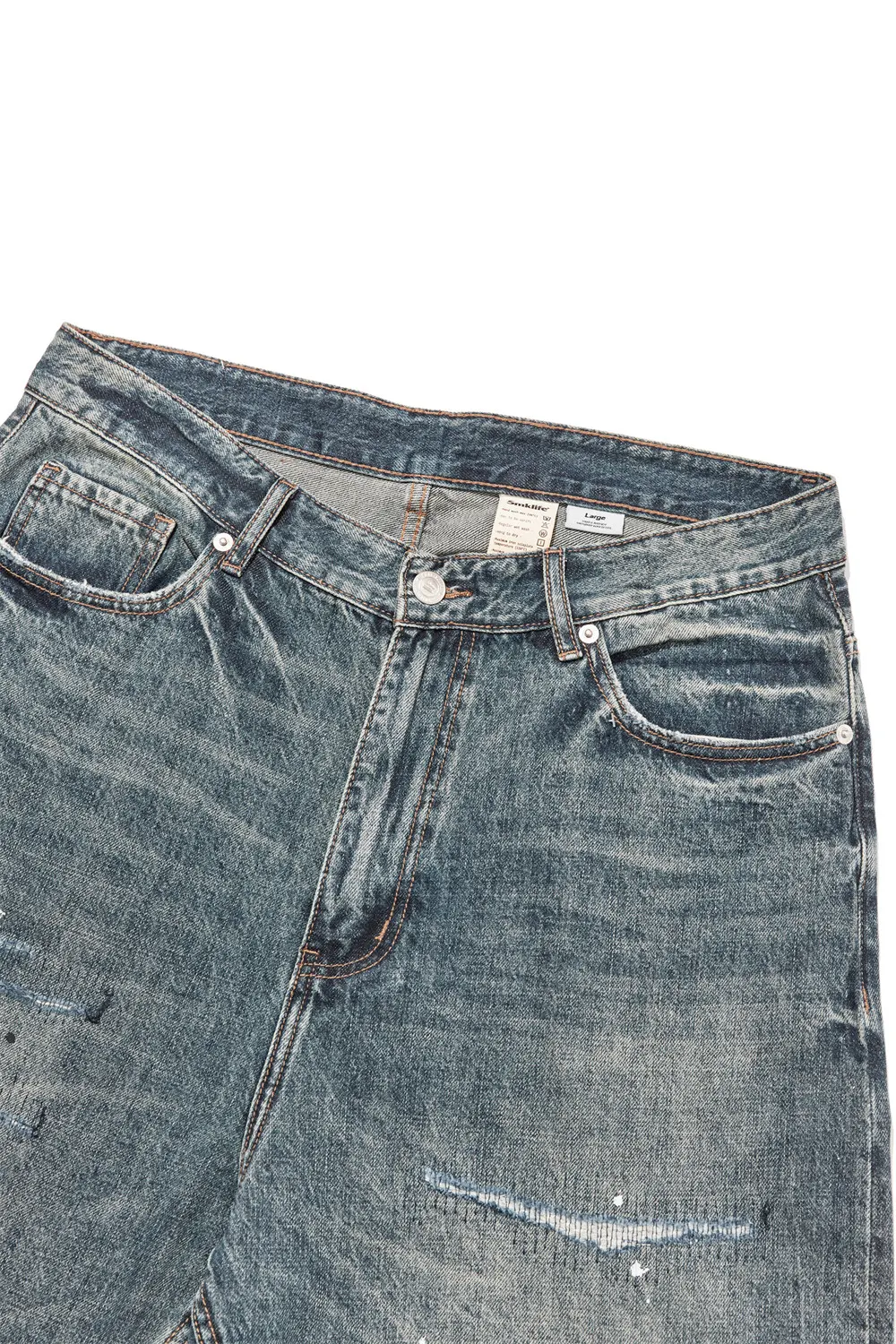 Title 23, Mens Splash Ink Wide Leg Long Jeans, comfortab...