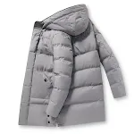 Jaqueta masculina plus size de algodão grossa e de comprimento médio para manter aquecido no inverno, oferecendo conforto e proteção contra o frio. — foto 2
