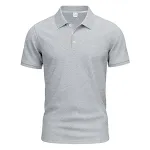 Men's Gentleman Loose Breathable Lapels Short Sleeve Shirt, ideal for warm weather, offering comfort and style, perfect — photo 5